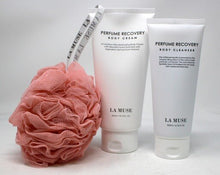 Load image into Gallery viewer, La Muse Perfume Recovery Body Set, Body Cleanser, Body Cream and Shower Sponge
