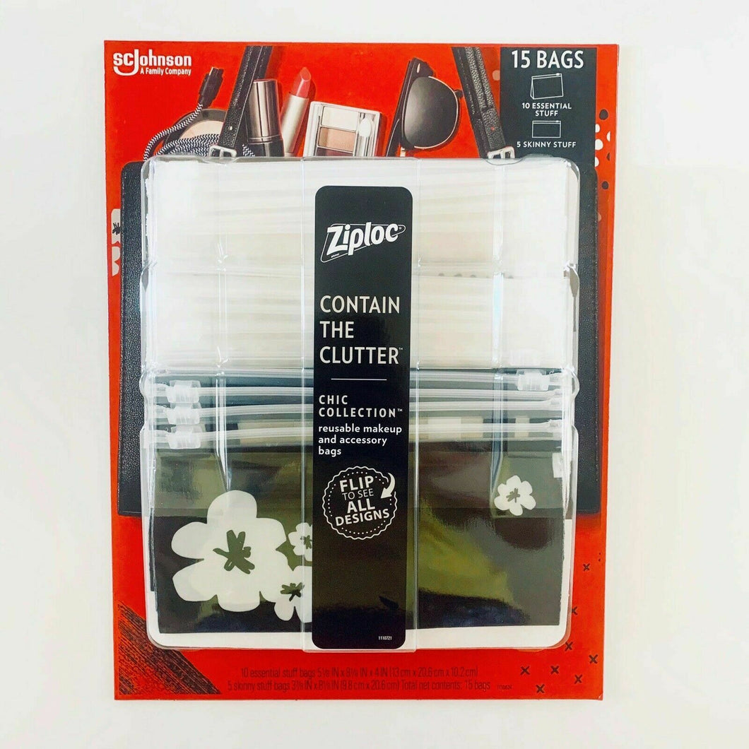 Ziploc Makeup and Accessory Bags, 15-pack