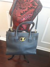 Load image into Gallery viewer, Tory Burch Gemini Link Leather Tote Handbag Bag Black New Without tags
