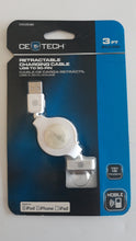 Load image into Gallery viewer, CE TECH 3 ft. Retractable USB to 30-Pin Charging Cable White
