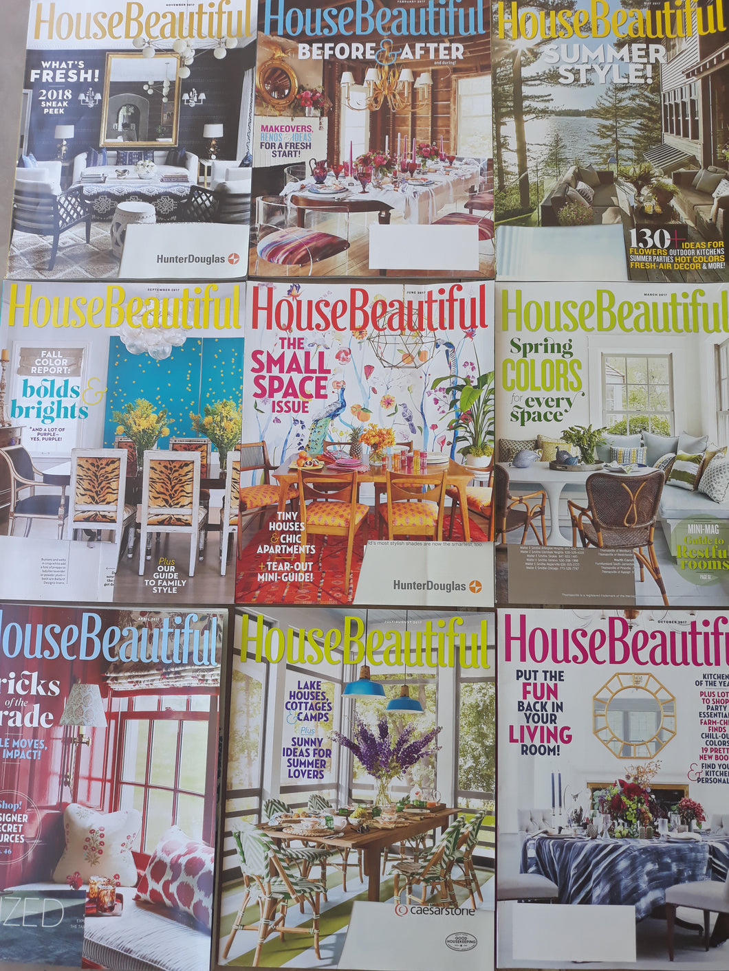House Beautiful 2017 Lot of 9