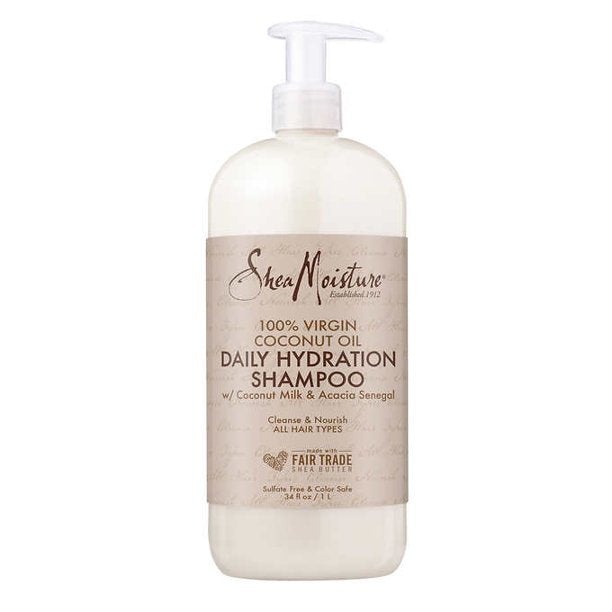 Shea Moisture 100% Virgin Coconut Oil Daily Hydration Shampoo, 34 fl oz