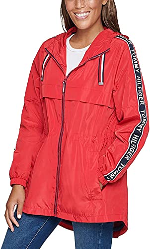 Tommy Hilfiger Women's Iconic Sporty Hooded Windbreaker Coat