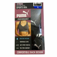 Load image into Gallery viewer, Puma Women&#39;s Sports Bra 2 Pack Seamless Removable Cups
