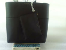 Load image into Gallery viewer, Tory Burch Block T N/S Tote Black with clutch
