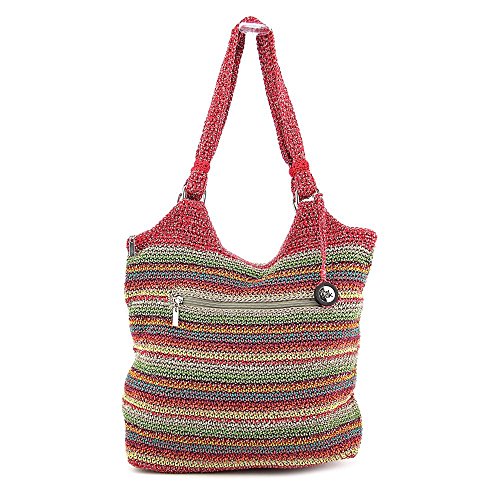 The Sak Belle Womens Red Purse Fabric Tote