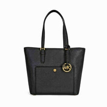Load image into Gallery viewer, Michael Kors Women&#39;s Medium Jet Set Saffiano Leather Zip Top Tote Top-Handle Bag
