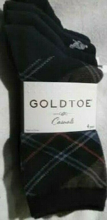 Gold Toe Womens Rabbit Dots & Madras Plaid Crew Socks 5890F 4 pack shoe Size 6-9