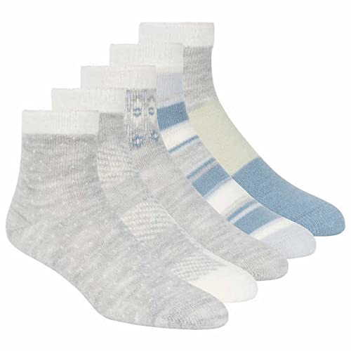 Lemon Women's Super Soft Cozy Ankle Socks, 5 Pair, Fits Shoe Size 5-9.5 (Blue, Shoe Size 5-9.5)