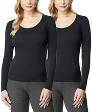 Load image into Gallery viewer, 32 DEGREES Ladies&#39; Heat Long Sleeve Scoop Neck Tee 2-Pack
