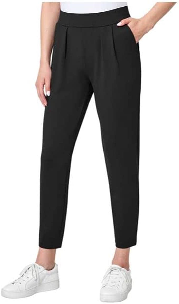 Modern Ambition Women's Pleated Front Slim Fit Pull On Pants