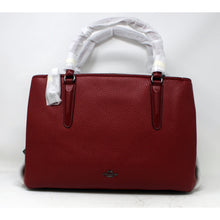 Load image into Gallery viewer, Coach Pebbled Brooklyn 34 Satchel, Dark Cherry with Gunmetal 57276
