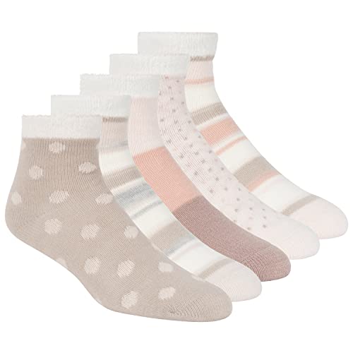 Lemon Women's Super Soft Cozy Ankle Socks, 5 Pairs (Pink, Shoe Size: 5-9.5)