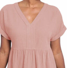 Load image into Gallery viewer, Briggs Womens V-Neck Linen Blend Dress
