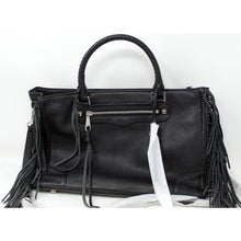 Load image into Gallery viewer, Rebecca Minkoff Women&#39;s Fringe Regan Tote In Black Tumbled Leather Black
