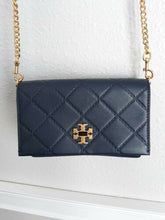 Load image into Gallery viewer, Tory Burch Georgia Turn-lock Mini Crossbody Shoulder Bag Navy Blue and Gold
