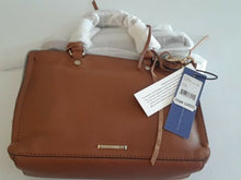 Load image into Gallery viewer, Rebecca Minkoff Micro Regan Leather Satchel Crossbody Bag Almond Brown
