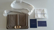 Load image into Gallery viewer, NEW REBECCA MINKOFF CHEVRON QUILTED SMALL LOVE CROSSBODY BAG (MUSHROOM)
