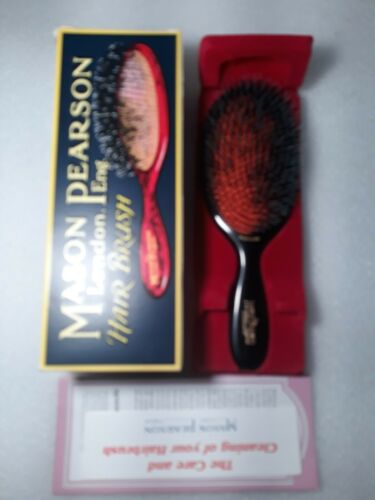 Mason Pearson Popular Hair Brush Bristle & Nylon Large Dark Ruby BN1 UsedNoBrush