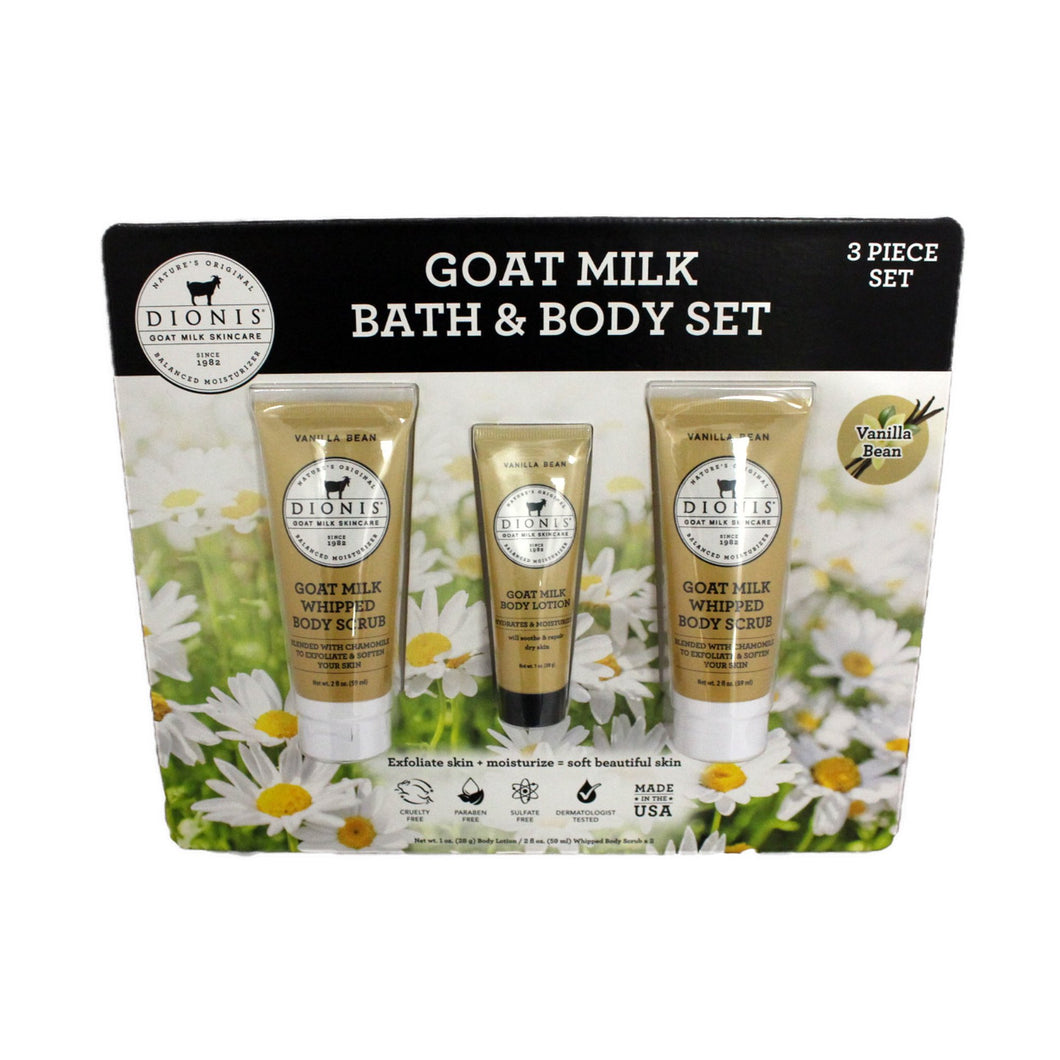 Dionis Goat Milk Bath & Body 3 Piece Set Vanilla Bean