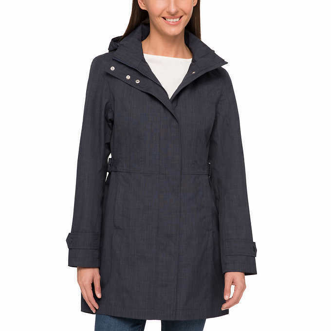 Kirkland Signature Ladies' Trench Rain Jacket Navy Blue XL New with tags