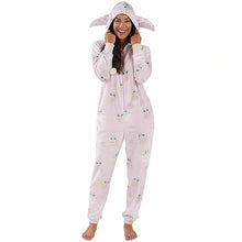 Load image into Gallery viewer, Munki Munki Ladies Plush One-Piece Hooded Pajama
