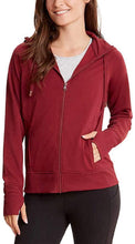 Load image into Gallery viewer, Danskin Women&#39;s Double Collar Full Zip Hooded Jacket
