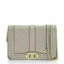 Load image into Gallery viewer, NEW REBECCA MINKOFF CHEVRON QUILTED SMALL LOVE CROSSBODY BAG (MUSHROOM)
