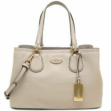 Load image into Gallery viewer, Coach 34563 Women Crossgrain 2 way shoulder Bag Greybeige
