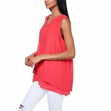 Load image into Gallery viewer, Cristina B Women’s Sleeveless Tunic V Neck Flowy Double Layer Tank
