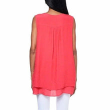 Load image into Gallery viewer, Cristina B Women’s Sleeveless Tunic V Neck Flowy Double Layer Tank
