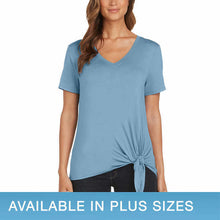Load image into Gallery viewer, Matty M Ladies&#39; V-Neck Side Tie Tee
