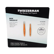 Load image into Gallery viewer, Tweezerman Brow Tweezer Set Orange
