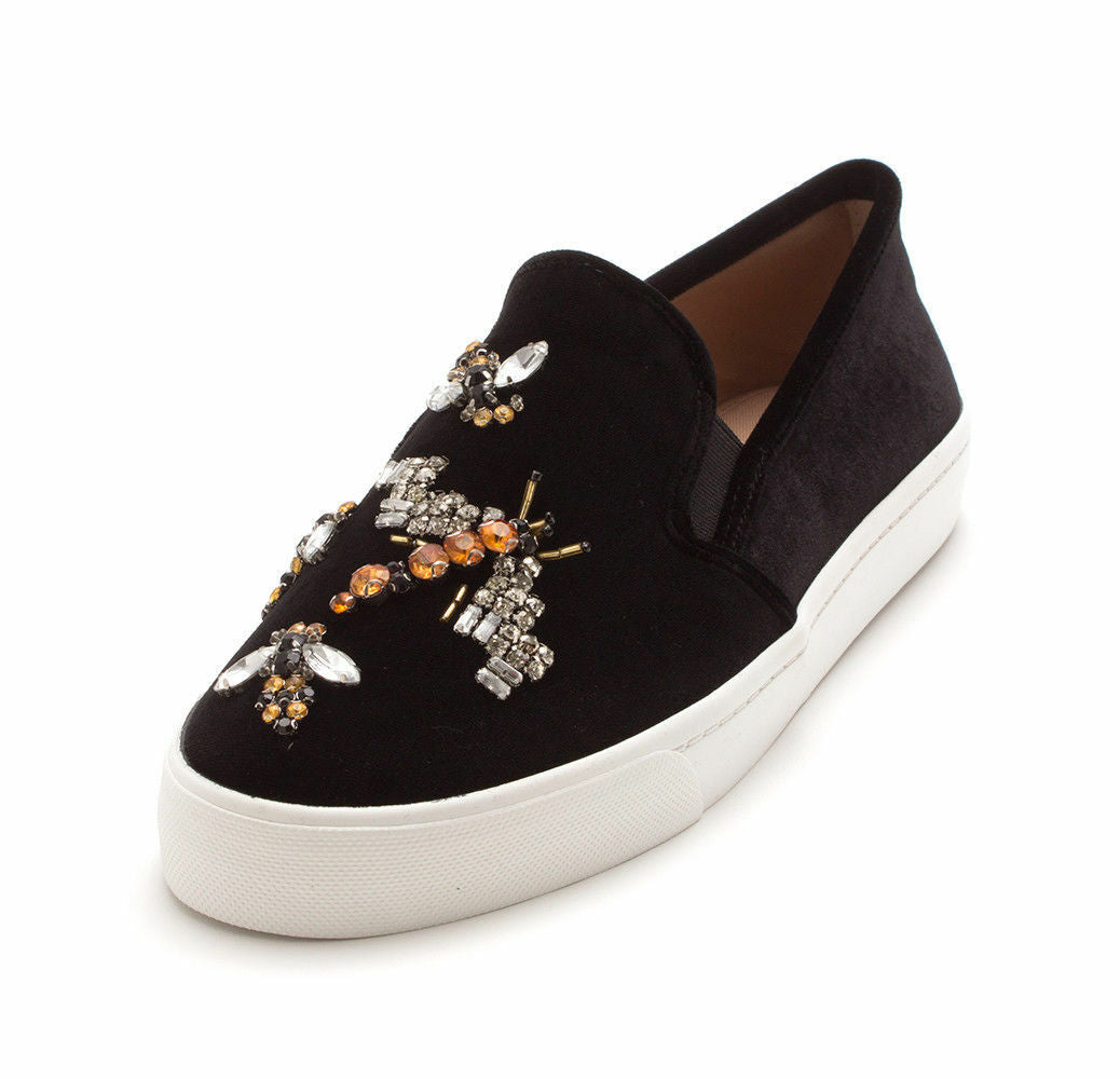 INC International Concepts Womens Sammee Slip-On Sneaker Black Velvet 5.5M