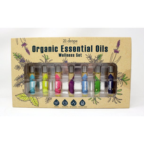 21 Drops Essential Oil Therapy Organic Essential Oils Wellness Set