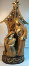 Load image into Gallery viewer, Christmas 17&quot; (44cm) Wood Look Holy Family With Gold Finish NoTags
