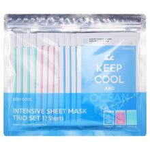 Load image into Gallery viewer, Keep Cool Intensive Face Mask Trio Set Sheet Mask Set All Skin Types 12 Pack
