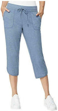 Load image into Gallery viewer, 32 Degrees Cool Women&#39;s French Terry Capri Pants Medium Heather Indigo Blue
