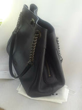 Load image into Gallery viewer, Used Coach Dark Navy Blue Pebbled Leather Turnlock Edie Womens Bag 36855
