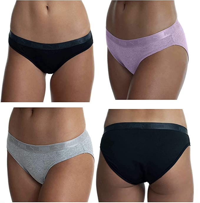 Puma Womens 4 Pack Cotton Stretch Bikini NewOpenBox