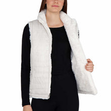 Load image into Gallery viewer, Nicole Miller Ivory Reversible Puffer Full Zip Vest Size S Small NWT Womens
