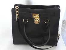 Load image into Gallery viewer, Michael Kors Hamilton Large North / South Tote Handbag Black $358 NoTags
