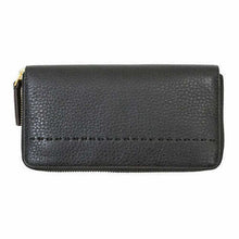 Load image into Gallery viewer, Tory Burch McGraw Zip Continental Black Pebbled Leather Wallet #41847 #2 (2763)
