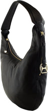 Load image into Gallery viewer, Halston Heritage CX2006L1 Leather Slouchy Shoulder Hobo Bag, Black
