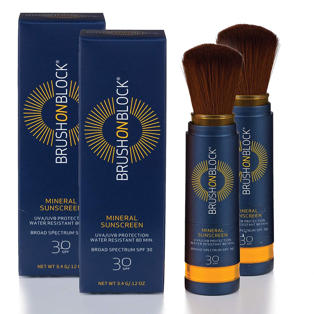 Brush on Block Mineral Sunscreen Powder, Broad Spectrum SPF30 2 Pack