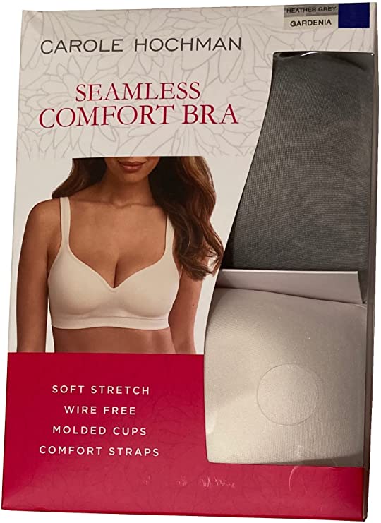 Carole Hochman 2 Pack Seamless Comfort Bra Wire Free Molded Cups