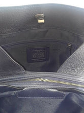 Load image into Gallery viewer, Used Coach Dark Navy Blue Pebbled Leather Turnlock Edie Womens Bag 36855
