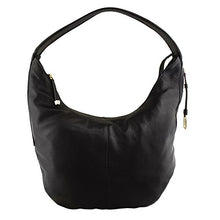 Load image into Gallery viewer, Halston Heritage CX2006L1 Leather Slouchy Shoulder Hobo Bag, Black
