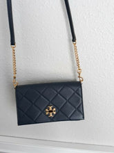 Load image into Gallery viewer, Tory Burch Georgia Turn-lock Mini Crossbody Shoulder Bag Navy Blue and Gold

