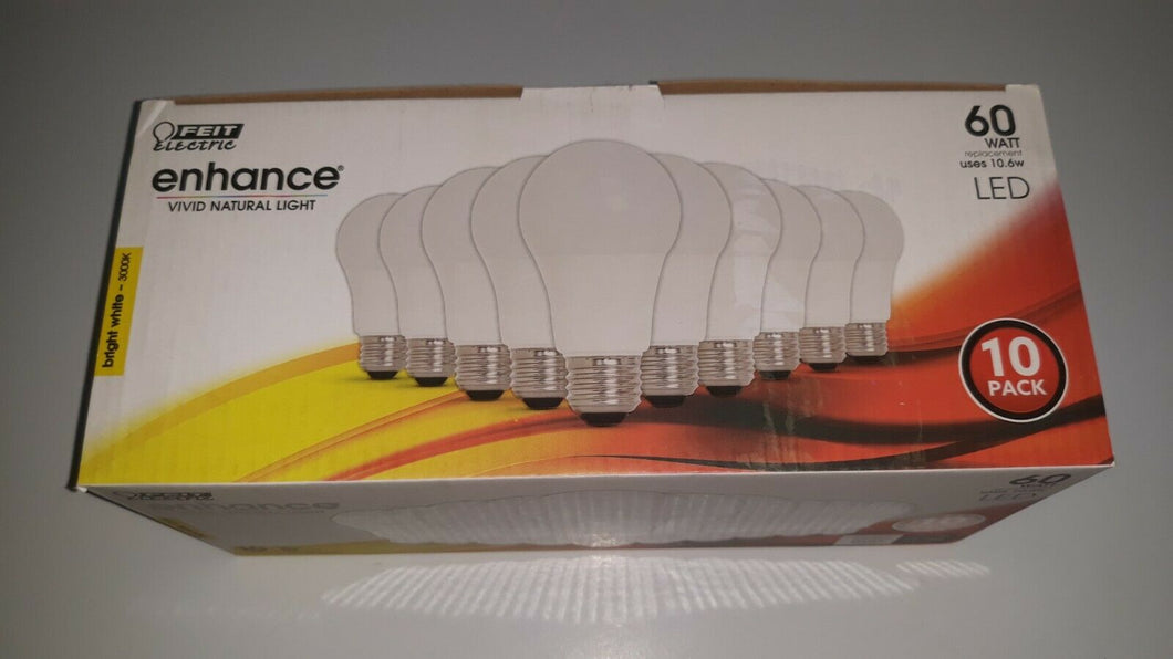 FEIT ELECTRIC OM60/930CA10K/10 pack 60W A19 3000K LED BULB
